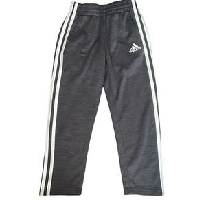 EUC! Adidas Gray Joggers with white stripes - Size 7
